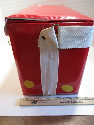 Vintage Tupperware Tuppertoys Red Vinyl Storage Tote Large Child's Carry Bag - Picture 7 of 24