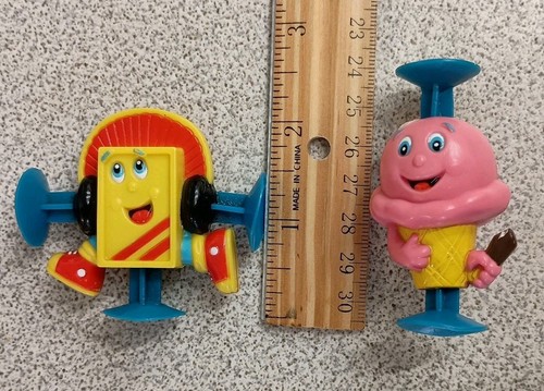 Vintage 1988 NASTA  Stick A Rooz Suction Cup Cannibal Ice Cream & Walk Man Toys  - Picture 7 of 8