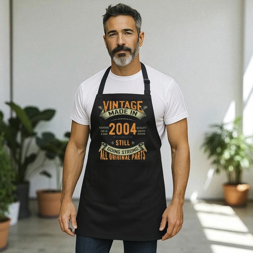 Delantal de cocina nacido en 2004 delantal de cocina barbacoa accesorio de cocina 21 cumpleaños - Imagen 4 de 6
