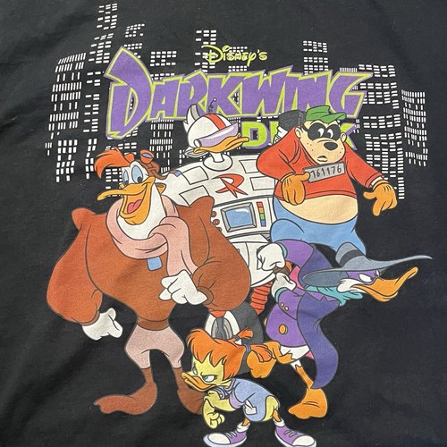 Disney Darkwing Duck Sz XL Black Cotton T-Shirt Short Sleeve Preowned - Picture 4 of 7