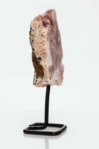 Pink Amethyst Geode Slab On Stand Rose Quartz Crystal Decor 7.60” 1.45lbs H2303 - Picture 9 of 11