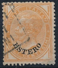 1874 ITALIA COLONIE ESTERO LEVANTE EMISSIONI GENERALI C 10   N. 4 USATO  MA 1839