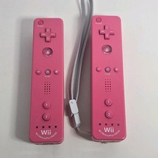 2x Official OEM Nintendo Wii Motion Plus Remote Controller Pink RVL-036 Tested