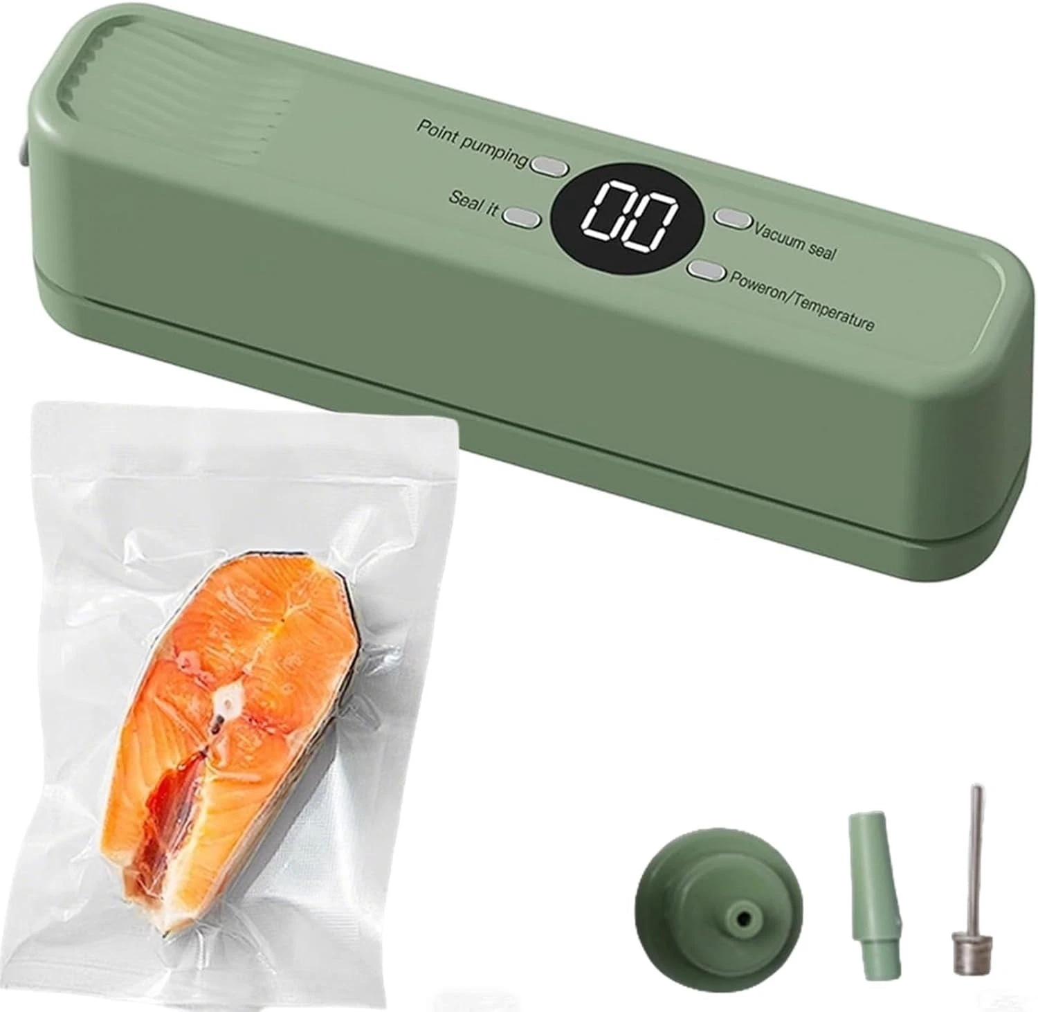 Handheld Vacuum Sealer: 60KPA Wireless – 3 Temp Modes for Dry/Wet/Oily Food ﻿
Opens in a new window