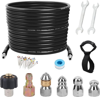 #ad 50FT Sewer Jetter Kit for Pressure Washer 5800 PSI Water Jet Drain Cleaner Hose $86.37