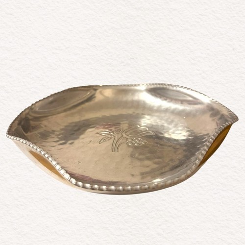 Vintage handgeschmiedete Aluminium Schale Schmuck Tablett Tulpe B W Buenilum 70er gestempelt - Bild 6 von 8
