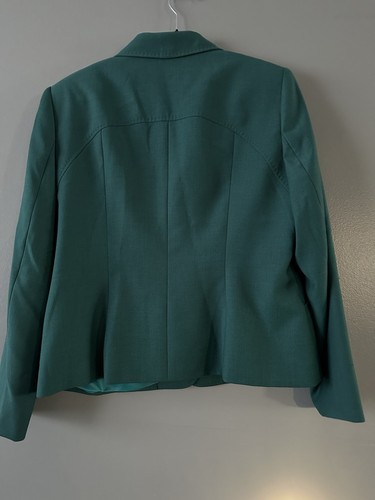 Anne Klein Blazer Jacket Career Casual Size 12P Teal Button Down Top - Picture 7 of 10