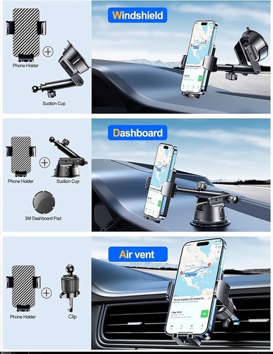 Qifutan Supports Montés sur Tableau de Bord Supports Téléphone pour Votre Support Téléphone de Voiture pour Vent de Voiture - Photo 2 sur 4