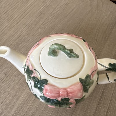 Otagiri Mary Ann Baker Teapot with Ivy and Bow Hand Painted Japan