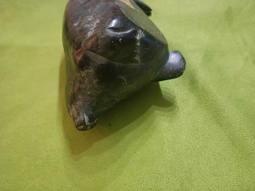 Vintage Kanada Eskimo Kunst geschnitzter Speckstein Siegel Skulptur signiert - Bild 8 von 9
