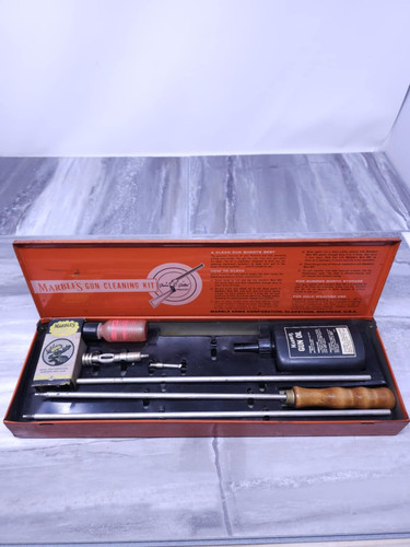 Vintage Marmor Waffen Waffen Reinigungsset mit Stahlkoffer Schusswaffen Gewehr Hirsch Jagd