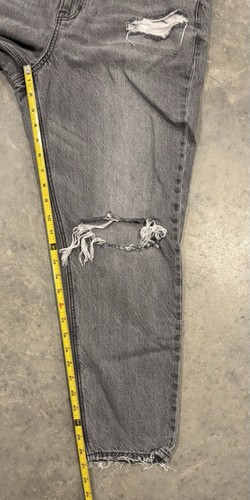 Jeans American Eagle grigio mamma effetto invecchiato donna taglia 12 jeans regular denim - Foto 5 di 8