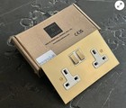 Forbes & Lomax - DS13M/U/B Double 13Amp Socket - Polished Brass