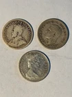 Lot Of 3 Silver Dimes Canada 80% - 1940, 1962, 1965 - Receive these coins