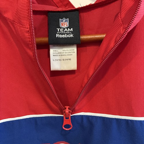 NFL Team Apparel Reebok New York Giants Kids Jacket, Blue Red Size L Windbreaker - Picture 8 of 12