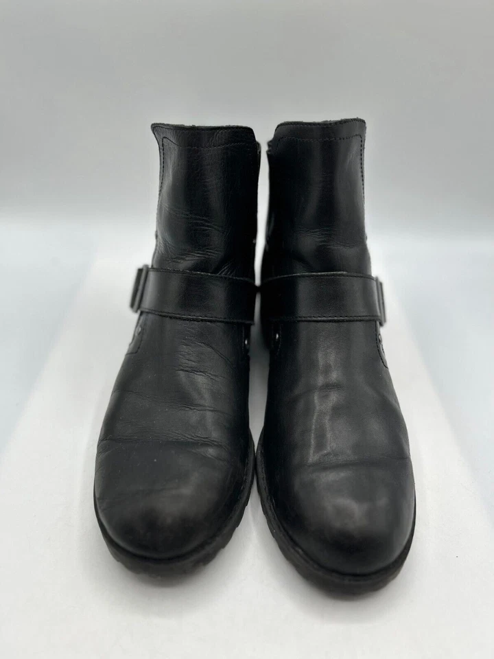 Bota Adrienne Vittadini Donnie Feminina Tamanho 9 Couro Preto Top Alto - Imagem 2 de 4