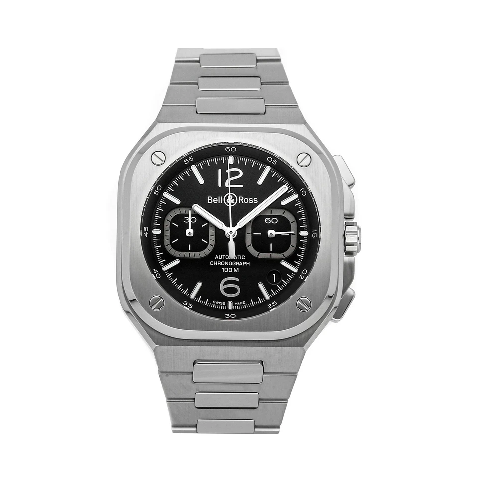 Bell & Ross BR 05 Chronograph Black Dial Steel Bracelet Watch BR05C-BLC-ST/SST
