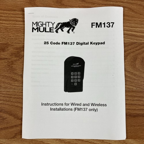 Mighty Mule FM137 Wireless Digital Keypad for Gate Openers - Picture 5 of 6