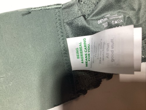 NUEVO SUJETADOR COBERTURA COMPLETA AMERICAN EAGLE AERIE SUNNIE, VERDE CON DETALLE DE ENCAJE TALLA 36 D - Imagen 8 de 8