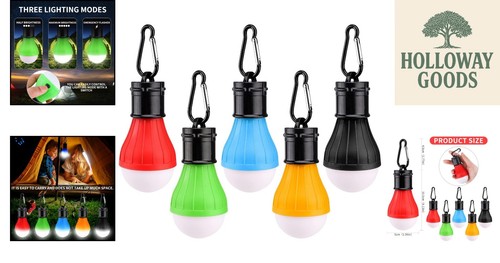 Compact 5 PCS Waterproof LED Tent Lights - Emergency SOS & Hanging Design - Picture 2 of 9