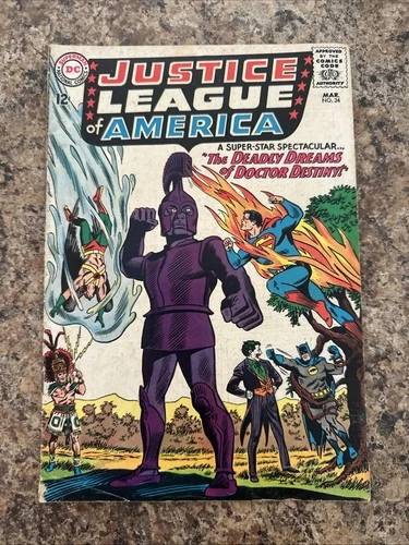 VINTAGE JUSTICE LEAGUE OF AMERICA #34 1965 SILVER AGE DC COMIC BOOK JOKER