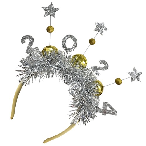 Diadema de fiesta de Año Nuevo delicado aro para el cabello 2024 broche para el cabello diadema utilería - Imagen 10 de 12