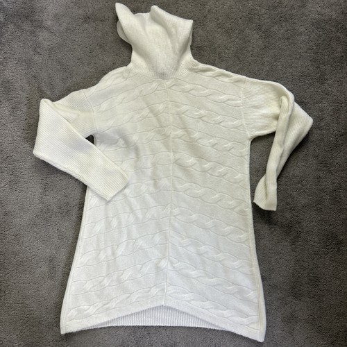 Lipsy Cream Jumper Dress Roll Neck Size 8
