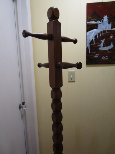 Vintage Kiefernholz alte Taverne Mantel Hut Halle Baum Ständer Hütte Lodge 66" t 1950’s - Bild 2 von 13