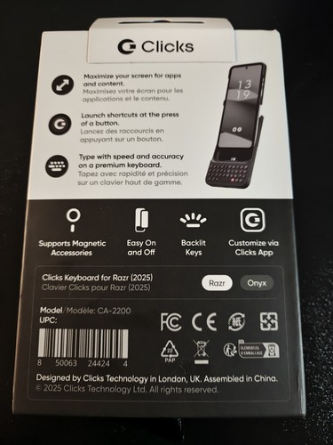 Clicks Keyboard Case For Motorola Razr Ultra (2025), Plus, 60 And 60 Ultra - Photo 3 sur 3
