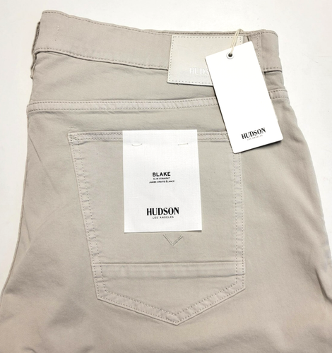 New $210 HUDSON BLAKE Slim Straight Casual Pants Men 40x34 Beige Cotton Modal 40 - Picture 4 of 10