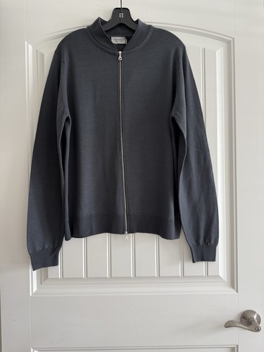 NEU MIT ETIKETT JOHN SMEDLEY 100 % REINE SCHURWOLLE STANDARD PASSFORM DURCHGEHENDER REISSVERSCHLUSS HERRENPULLOVER GRÖSSE XXL