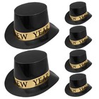 6 Pcs New Years Eve Top Hat Party Hats for Adults Decorations