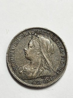 1900 Great Britain Six Pence Silver Coin High Grade