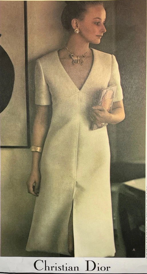 Vestido De Colección Vogue Paris Original 2607 Christian Dior Largo Cóctel y Víspera + Etiqueta Foto 2 de 4