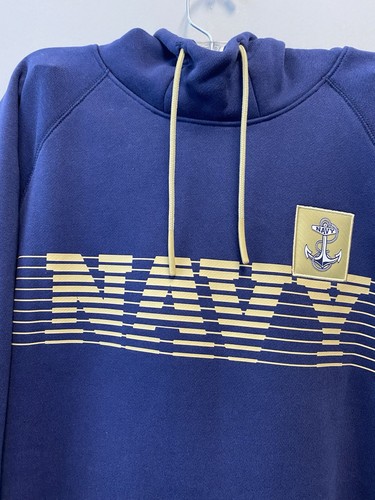 Under Armour Navy Midshipmen Sideline Fleece Raglan Pullover Hoodie—XL - Picture 3 of 8