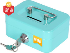 Cash Box with Lock Small Cute Coin Lock Box with Money Slot Mini Portable Winner