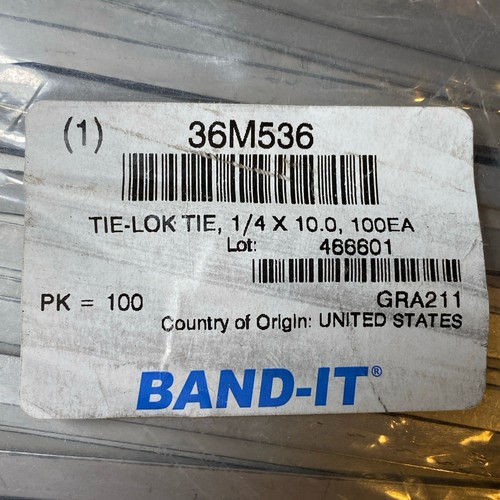 (100 Pack) Band-It AS2119 Tie-Lok Tie 1/4" x 10", 304 Stainless Steel - Picture 2 of 6