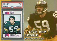 🔥 1973 Topps #115 JACK HAM Rookie RC 🏆 Pittsburgh Steelers 💎PSA 5 Fresh Slab!