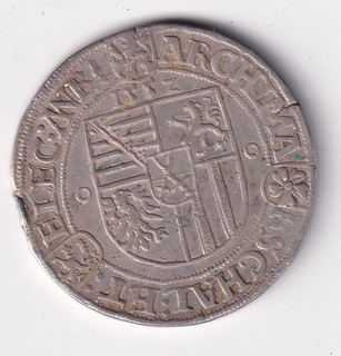 Münze Silber Sachsen Taler 1552 bearbeitet Henkelspur nsw leipzig