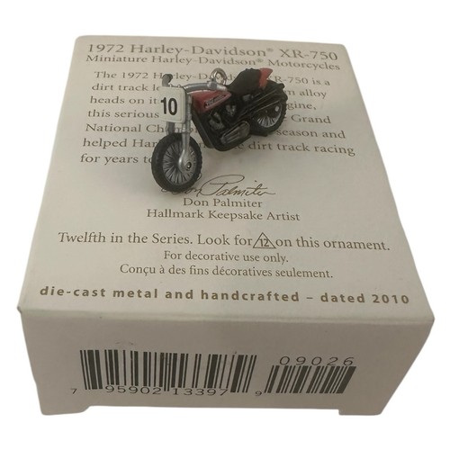 2010 HALLMARK Ornament 1972 Harley-Davidson XR-750 MINIATURE Motorcycle Keepsake - Picture 7 of 18