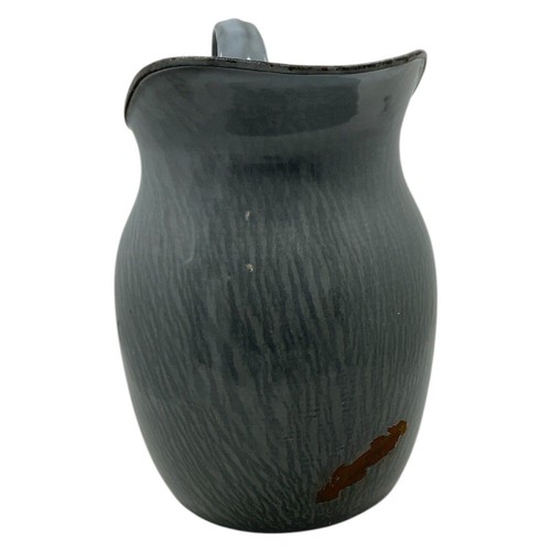 Grey Mottled Water Pitcher Rare Antique Agate Graniteware L & G Mfg Co Farmhouse - Picture 2 of 9