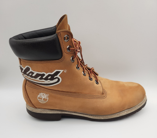 Timberland 6-Inch Large Logo Wheat Waterproof Boot Nubuck Men's Size 1 2M Tan - Picture 6 of 22