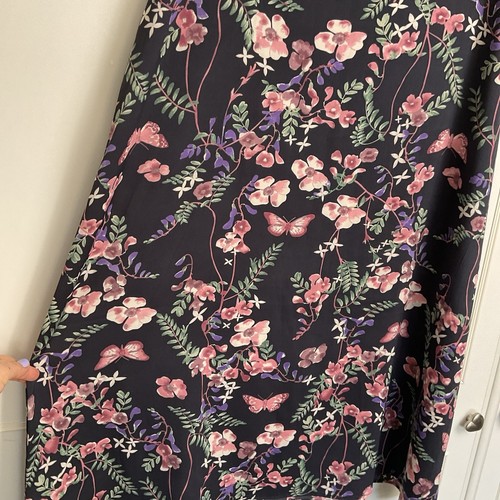 Hush Damen Maxirock Gr. UK 14 grau rosa Blumen lang leicht A-Linie Boho - Bild 4 von 9
