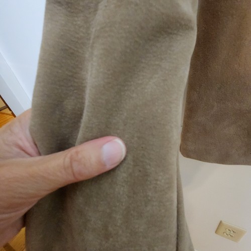 VTG 90s Y2K Forever 21 Jacket Small Distressed Faux Suede Lightwt Faux Fur Trim - Picture 15 of 20