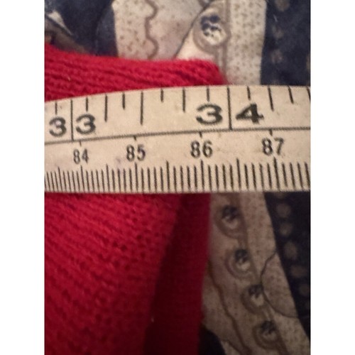 Van Cort Red Cardigan Sweater Ribbed Knit Long Sleeve Pockets Size Medium - Picture 7 of 7