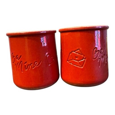 La Fermiere Valentine Limited Edition Be Mine Ceramic Yogurt Jars Set of 2
