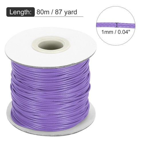 Wachskordel 1mm Gewachster Faden 87 Yard Wachsschnur Lederband (helllila) - Bild 2 von 7