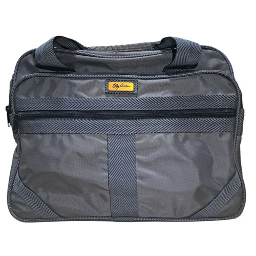 Vintage Oleg Cassini Gray Travel Bag Carry-On Duffel Overnight Weekender