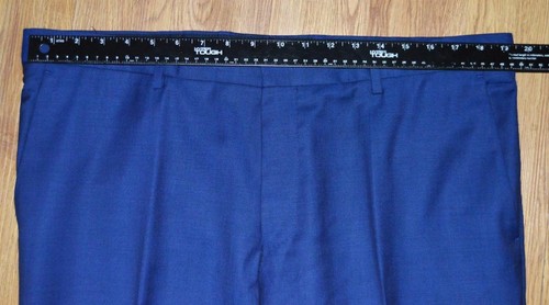 Hugo Boss 38 28 blu royal brillante enorme genio piatto senza polsini vestito pantaloni y7j9 - Foto 6 di 12