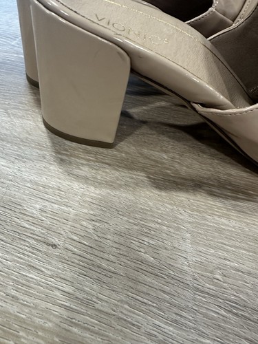 Vionic Mule Annabel Mules Shoes Tan Beige Patent Leather Block Heel Size 11 - Picture 4 of 18